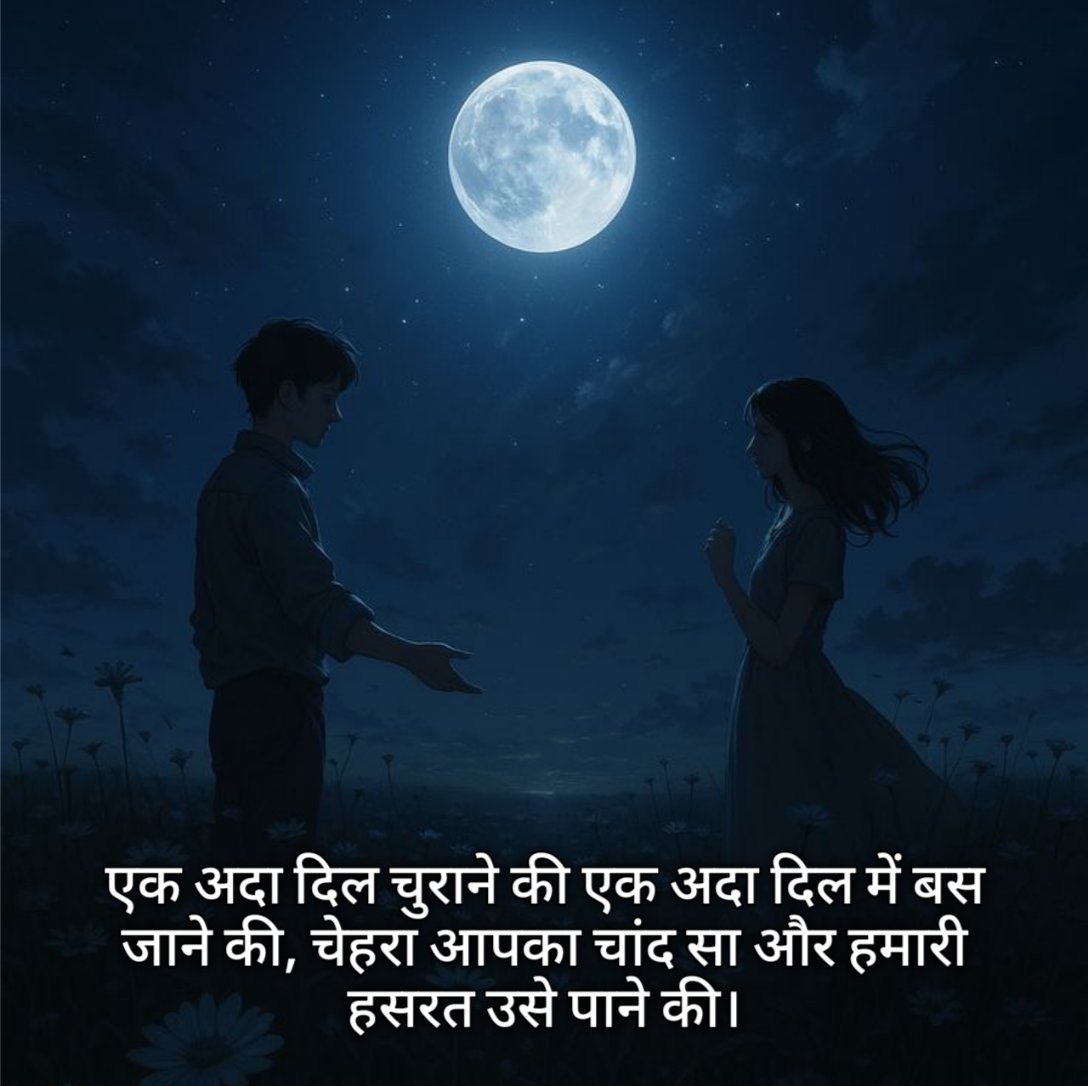 Chand Par Shayari in Hindi