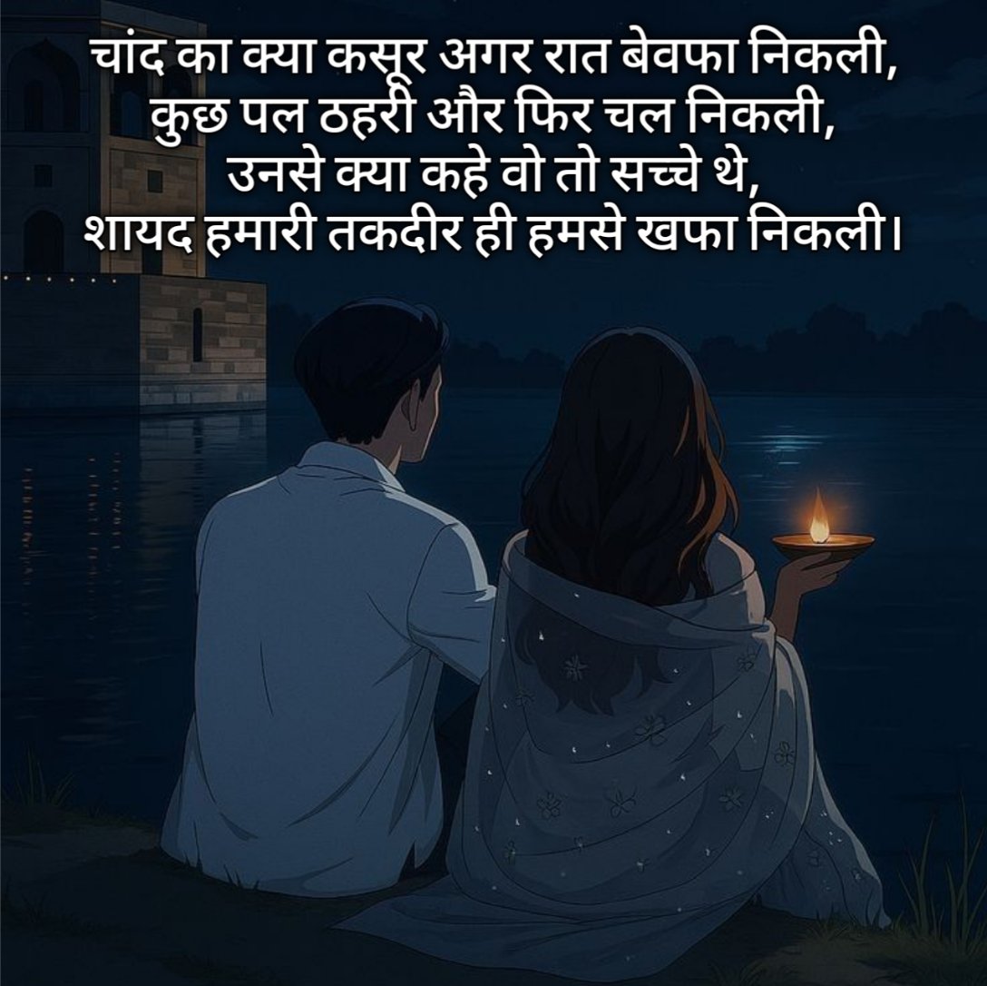 Chand Par Shayari in Hindi